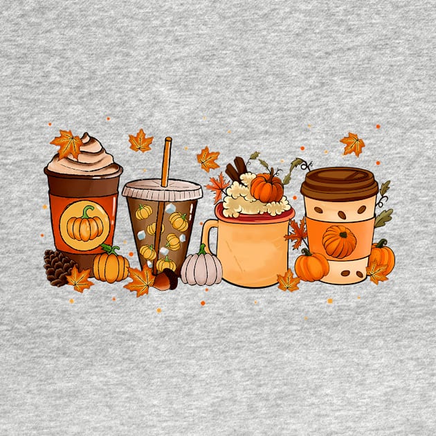 Fall Coffee Pumpkin Spice Latte Drinks Autumn Thanksgiving by Sky at night